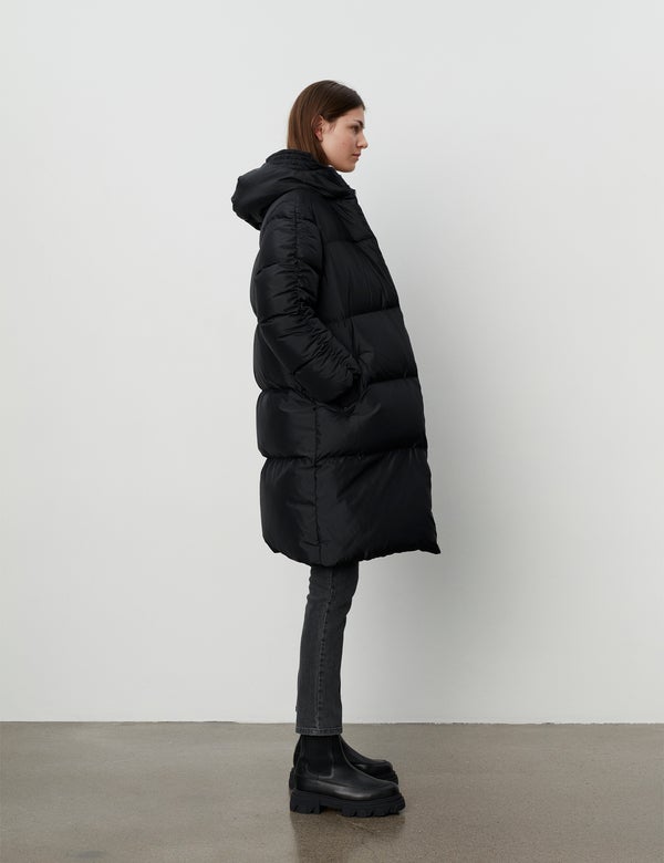 2NDDAY 2ND Puff - Winter Satin Coats 190303 Jet Black