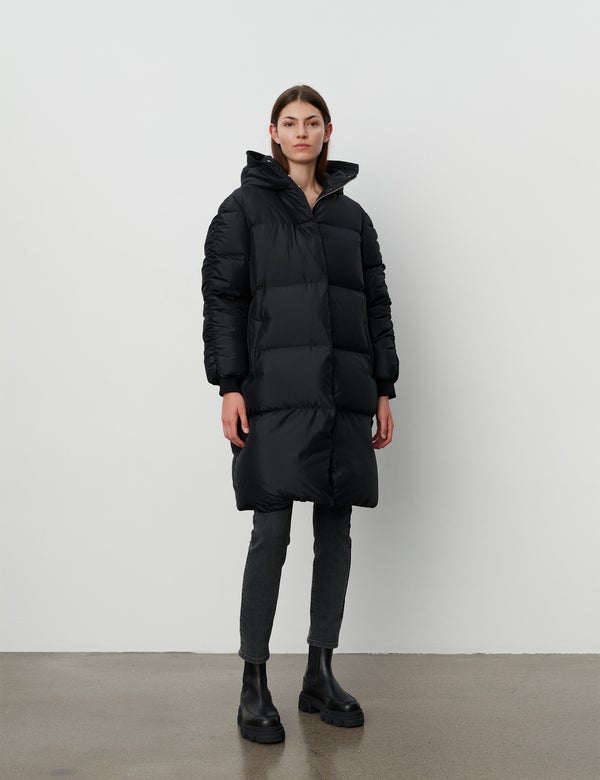 2NDDAY 2ND Puff - Winter Satin Coats 190303 Jet Black
